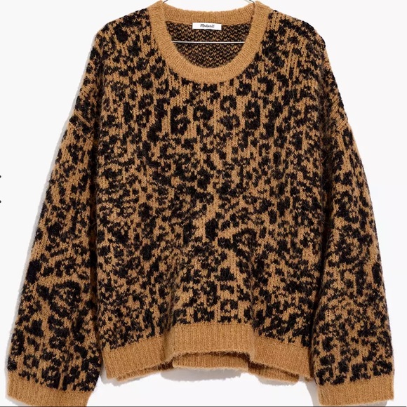 Madewell crewneck pullover sweater in leopard - Picture 3 of 3